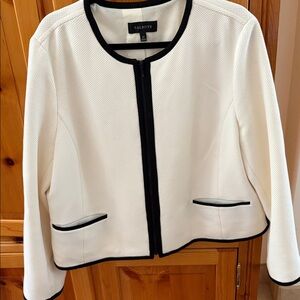 Talbots Ivory Jacket with Black Accents